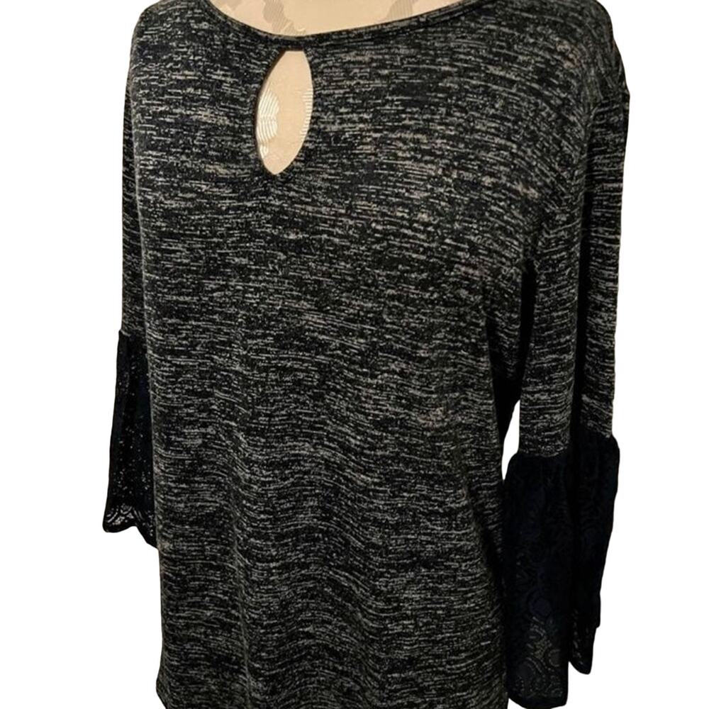 Van Heusen 3/4 Sleeve Navy Blouse Large